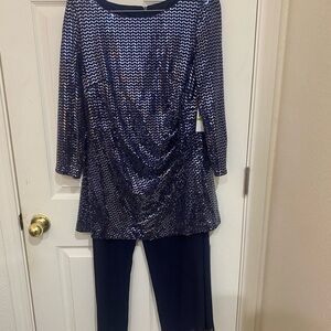 Jessica Howard Navy Sparkle Sequin Tunic